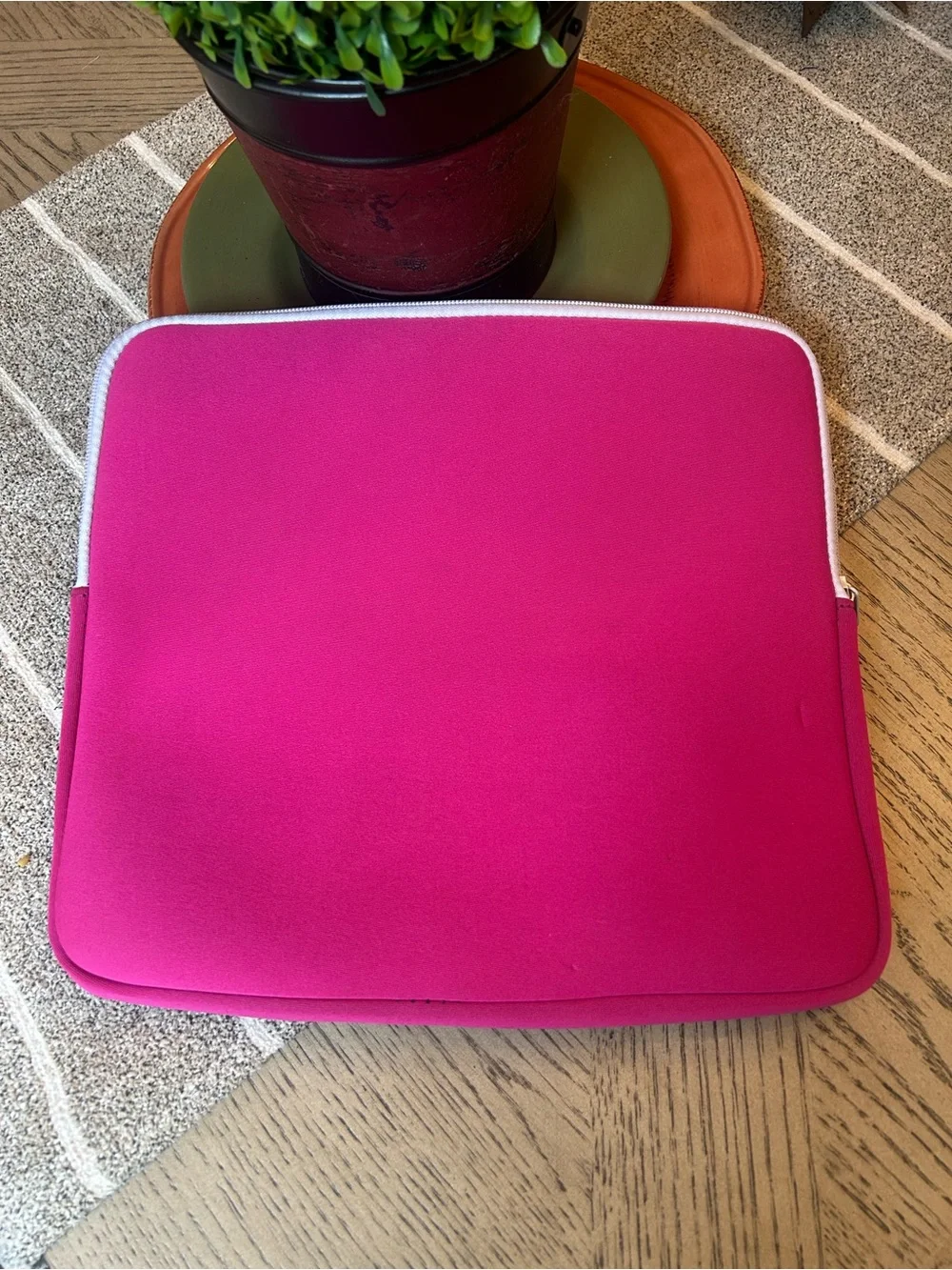 NWOT Weight Watchers Case Pink Polka Dot Neoprene Zippered